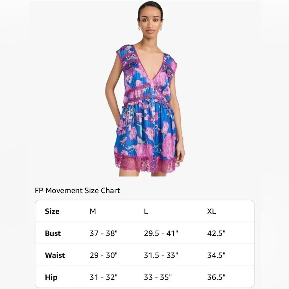 FREE PEOPLE FP SPRING FLING MINI ULTRA VIOLET COMBO Dress S